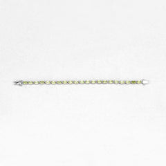 8.61 Carat Genuine Peridot .925 Sterling Silver Bracelet