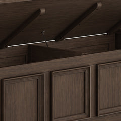 Amherst Solid Wood Entryway Storage Bench in Farmhouse Brown