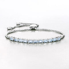 2.20 Carat Genuine Aquamarine .925 Sterling Silver Bracelet