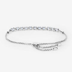 2.20 Carat Genuine Aquamarine .925 Sterling Silver Bracelet