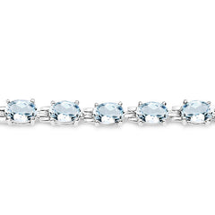 8.80 Carat Genuine Aquamarine .925 Sterling Silver Bracelet