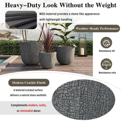 U_STYLE Lightweight MGO Planter Set of 3