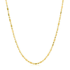 14k Yellow Gold Diamond-Cut Alternating Bead Chain 1.5mm