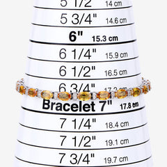 12.33 Carat Genuine Orange Sapphire and White Diamond 14K White Gold Bracelet
