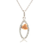 .17ct Cross Religious Pendant Sterling Silver 10KT Gold