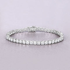 10.00 Carat Lab Grown Diamond 14K White Gold Bracelet