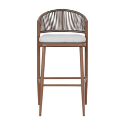 Outdoor Bar Height Aluminum Frame Counter Stools with Teak Finish