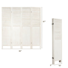 5.6 Ft Tall 4 Panel Folding Privacy Room Divider