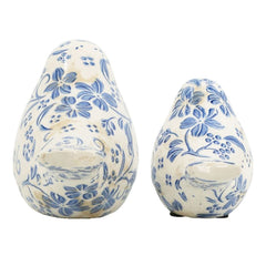 Set of 2 Chinoiserie Ceramic Birds