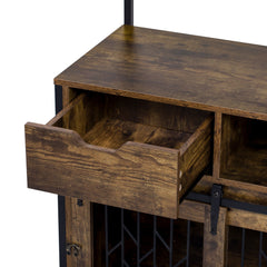 2 in 1 Pet Friendly Dog Crate Composite Desk Hutch