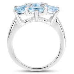 3.57 Carat Genuine Blue Topaz .925 Sterling Silver Ring