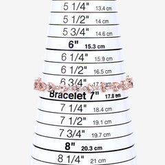 7.56 Carat Genuine Morganite and White Diamond 14K Rose Gold Bracelet
