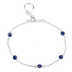 1.50 Carat Genuine Blue Sapphire .925 Sterling Silver Bracelet