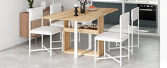 TOPMAX Modern Compact 63-inch 5-Piece Extendable Dining Table Set
