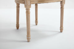 French Country Dining Chairs Set of 2 Upholstered With Natural Rattan Back