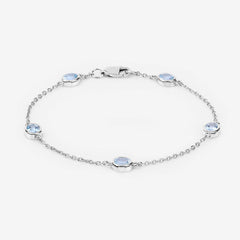 1.80 Carat Genuine Blue Topaz .925 Sterling Silver Bracelet