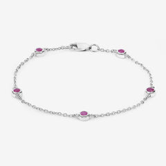 0.65 Carat Genuine Ruby .925 Sterling Silver Bracelet