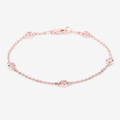 0.45 Carat Genuine Morganite .925 Sterling Silver Bracelet