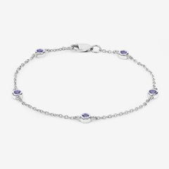 0.50 Carat Genuine Tanzanite .925 Sterling Silver Bracelet