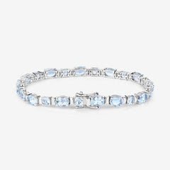 10.06 Carat Genuine Aquamarine .925 Sterling Silver Bracelet