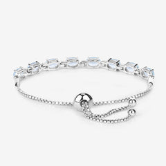 7.60 Carat Genuine Blue Topaz .925 Sterling Silver Bracelet