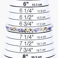 1.79 Carat Genuine Tanzanite and White Topaz .925 Sterling Silver Bracelet