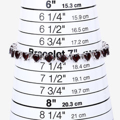 11.62 Carat Genuine Garnet and White Diamond .925 Sterling Silver Bracelet