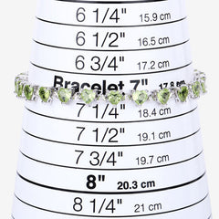 10.24 Carat Genuine Peridot and White Diamond .925 Sterling Silver Bracelet