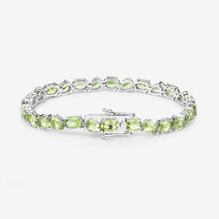 21.37 Carat Genuine Peridot .925 Sterling Silver Bracelet