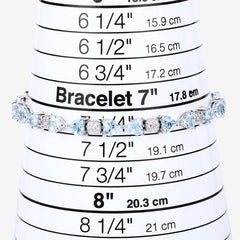 11.10 Carat Genuine Blue Topaz and White Diamond .925 Sterling Silver Bracelet