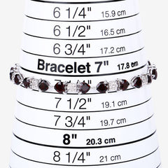 11.10 Carat Genuine Garnet and White Diamond .925 Sterling Silver Bracelet