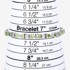 9.78 Carat Genuine Peridot and White Diamond .925 Sterling Silver Bracelet