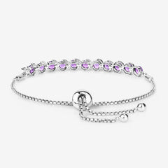 2.64 Carat Genuine Amethyst .925 Sterling Silver Bracelet