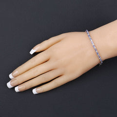 0.91 Carat Genuine Tanzanite .925 Sterling Silver Bracelet