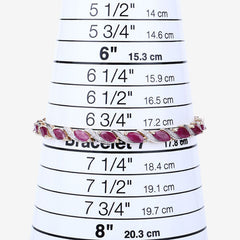 7.78 Carat Genuine Ruby and White Diamond 10K Yellow Gold Bracelet