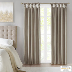 Twist Tab Total Blackout Window Curtain Panel Pewter 50x95