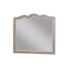 Scallop Shaped Mirror No Assembly Required White Poplar Finish