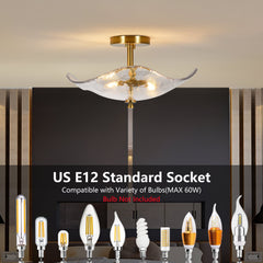 Glass Semi Flush Mount Ceiling Light
