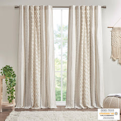 Cotton Chenille Stripe Curtain Panel 50x84
