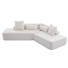128" Minimalist Cloud Sectional Couch in Beige