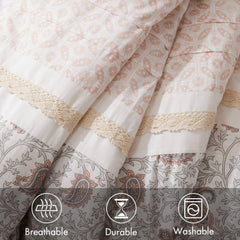 9 Piece Cotton Percale Comforter Set Blush