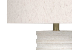 28"h Cream Resin Table Lamp with Ivory Linen Shade