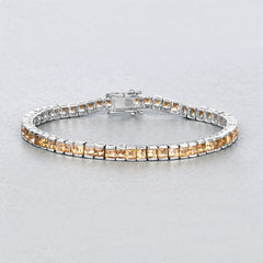 8.25 Carat Genuine Citrine .925 Sterling Silver Bracelet
