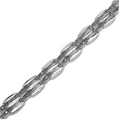 0.22 Carat Genuine Champagne Diamond .925 Sterling Silver Bracelet