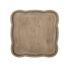 French Country Accent Table with Hourglass Design in Natural MDF