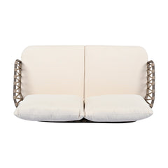 4-Piece Outdoor Patio Furniture Set with Metal Frame and Woven Rope