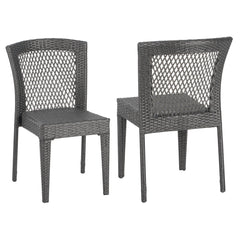 Farley Stacking Sidechair Set of 2 with Open Backrests - Gray