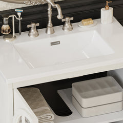 31' Vintage Farmhouse Bathroom Vanity with Ceramic Sink