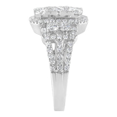 14K White Gold 2 1/4 Cttw Diamond Cocktail Cluster Ring (G-H Color, SI2-I1 Clarity) - Size 7