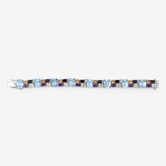 51.36 Carat Genuine Multi Stones .925 Sterling Silver Bracelet